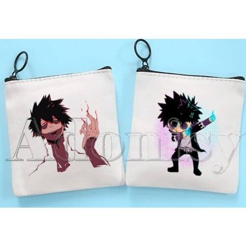 Dabi Blueflame Boku No My Hero Academia Anime Cute Solid Color Canvas Coin Purse Small Fresh New Zipper Key Bag Hand Gift Bag