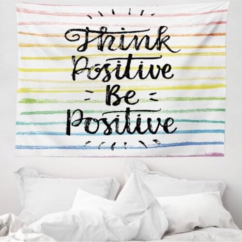 Fashion Microfiber Large Wall Carpet Brush Drawn With Strips And English Lettering Decorative Wall hanging 230cm x 140cm