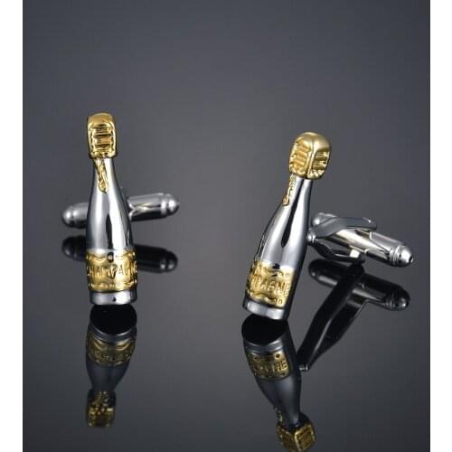 Fashion High quality Cufflink Red wine bottle shape cuff links Popular new Business men brand French shirt cufflinks