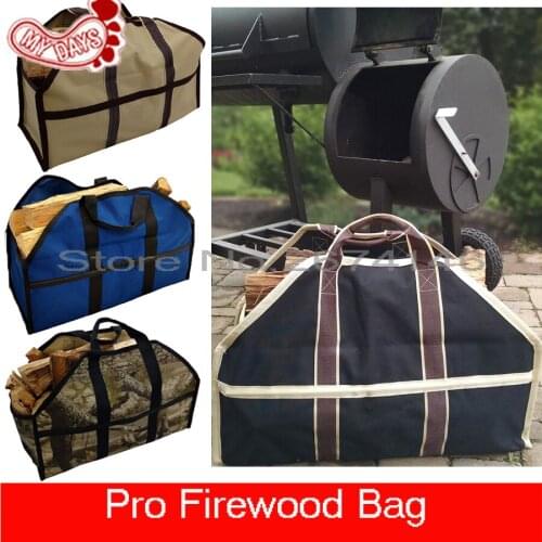 MY DAYS Large capacity firewood bags Black blue khaki camouflage Log Tote Bag fire wood carrier loging holder Free shipping