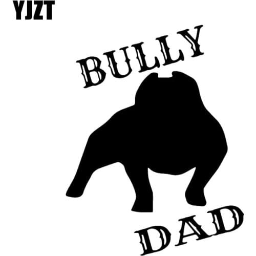 YJZT 11.5X15CM American Bully Dog Dad Car Sticker Vinyl Car Window Decal Funny Pattern Black/Silver C24-1613
