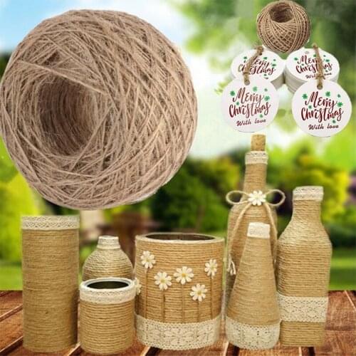 25M 3MM Wrap Gift Link Paper Tag Jute Burlap Ribbon Twine Rope Cord Strings