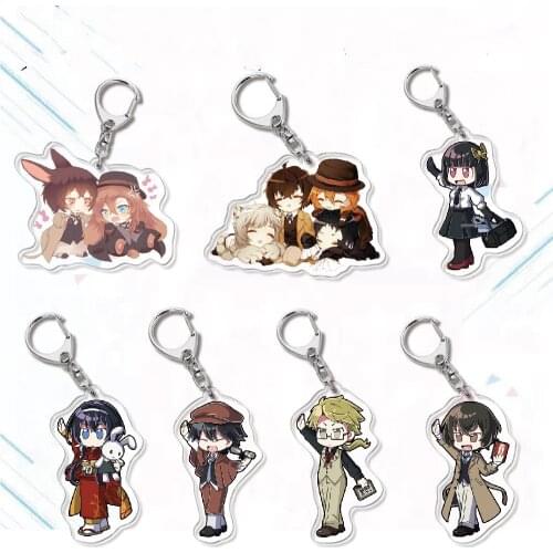 New Fashion Anime Bungou Stray Dogs Atsushi Acrylic Keychain 4 Styles Pendant Key Rings
