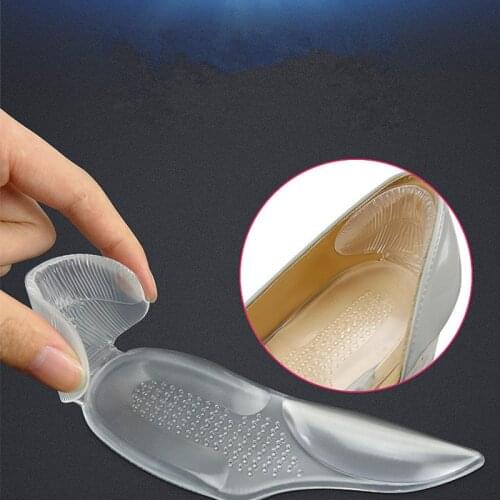 Orthopedic Insoles Silicone Soft Insert Heel Liner Grips T-type Thread High Heel Comfort Pads Feet Care Accessories Shoe Insoles