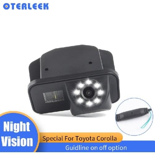 Oterleek 8 LED Lights Night Vision Backup Camera Rearview Reversing Parking Camera For Toyota Auris Avensis T25 T27