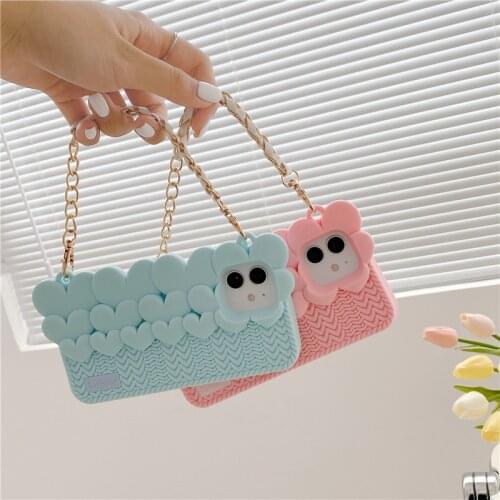 Popular portable love heart weave case For iphone 12 Mini 11 Pro Max XR XS MAX X SE20 6S 7 8 Plus Soft silicone cute Phone cover