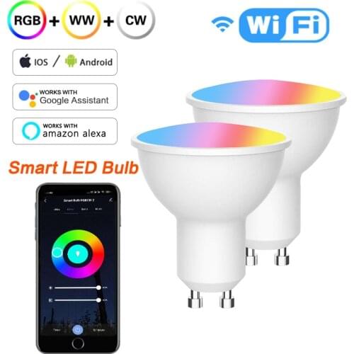 GU10 Spotlight WiFi Smart bulb light 5w RGB+CW 2700-6500K