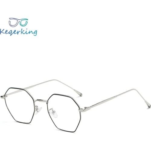 Polygon Clear Glasses Eyeglasses Metal Myopia Eyewear Women Men Spectacle Frames Optical Glasses Frame Transparent Lens ZB-91