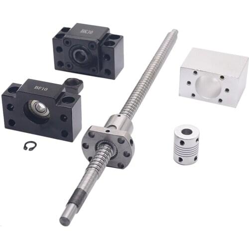 SFU1204 set:SFU1204 L-200mm rolled ball screw C7 with end machined + 1204 ball nut + nut housing+BK/BF10 end support + coupler