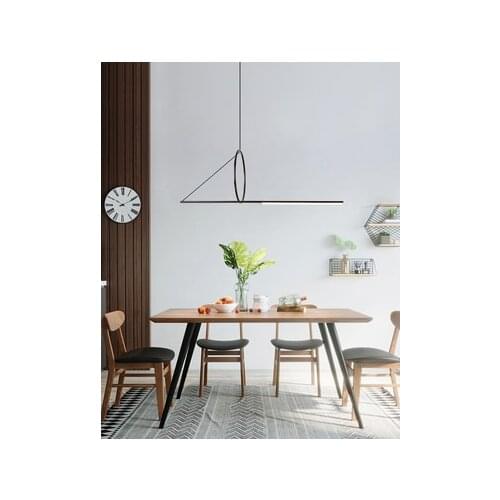 Nordic Modern Creative Minimalist Office Restaurant Lamp Bar Table Lamp Designer Geometric Ring Long Linear Chandelier