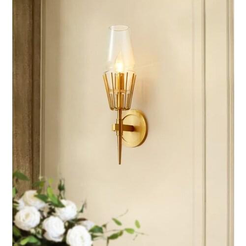 Modern crystal wall lamp gold sconce lights AC110V 220V fashion luxury lustre living room bedroom light fixtures