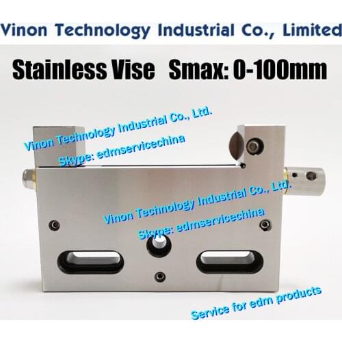 VISE-100 Precision Stainless Vise Max Open:0-100mm (152Lx100Hx20W), Wire-EDM Vise, Precision Vise of Stainless Hold range 100mm