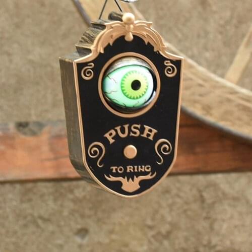 Halloween One Eyed Doorbell Decoration Ghosts Day Glowing Hanging Piece Whole Door Hanging Plastic Doorbell Eyeball Bell Decor