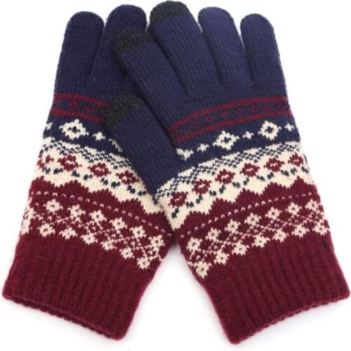 Adult woman Men Touch Screen Gloves Knit Mittens Winter Warm Full finger Gloves Affordable ST9