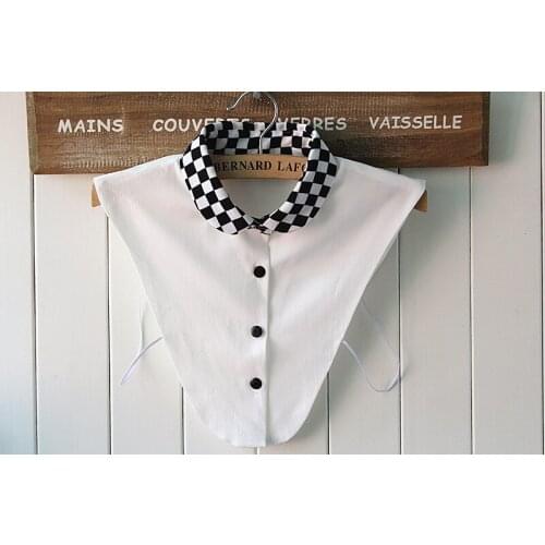 Women Detachable lattice Collar White Chiffon Pearl Half Shirt Blouses Detachable Collars Women Men Clothes Accessories Hot Sale