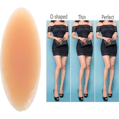 1 Pair Silicone Leg Onlays Leg Correctors Silicone Calf Pads Leg Onlays Soft Self-Adhesive for Crooked or Thin Legs