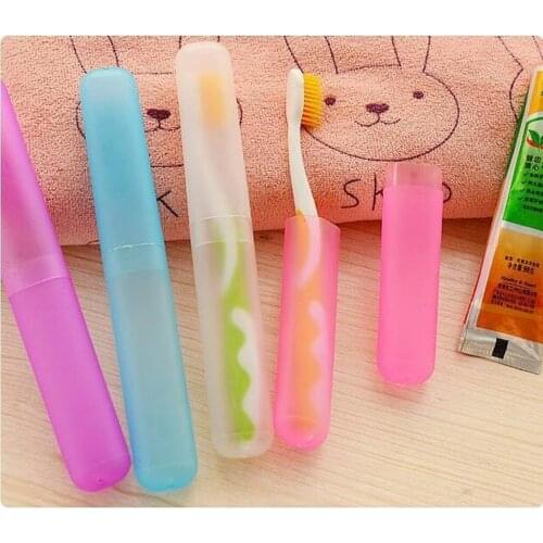 1pc Portable Toothbrush Case colorful Plastic Toothbrush Holder Box Case Travel Hiking Camping Toothbrush Bathroom Organizer Box