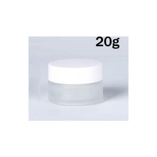 20g/20ml White cap Frosted Glass Jar Empty Cream Jars Cosmetic Packaging Containers cosmetic jar,plastic cap jar 200pcs/lot