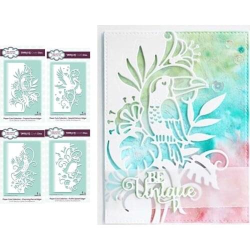 2021 New Arrival Birds Flowers Strip Shape Metal Cutting Dies Stencil for Scrapbooking Craft Die Cut Mould Decoration Template