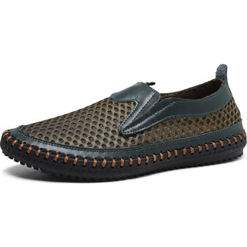 2021 Spring High Quality Handmade Breathable mesh mens casual outdoor sports shoes non-slip rock climbing hiking shoes