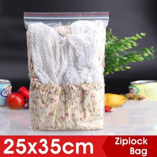 25x35cm Clear Plastic Ziplock Bags Clothes Sundries Zip Lock Plastic Bags With Zipper Thick Shoes Garment Storage Bag Organizer