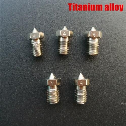 5pcs Prusa I3 MK3 0.4mm V6 V5 Titanium alloy nozzle 1.75mm TC4 Hardened high temperature nozzle for anycubic 3D printer parts