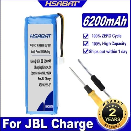 HSABAT AEC982999-2P 6200mAh Battery for JBL Charge Speaker Batteries