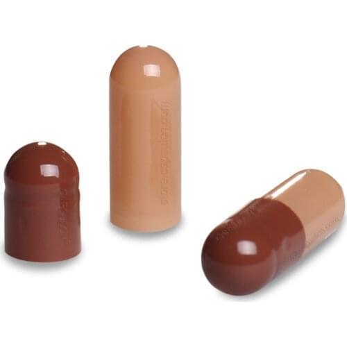 Free Shipping!!! Size 2 5000 Pieces / Carton Empty Joined Gelatin Capsules Dark Coffee & Coffee Colored