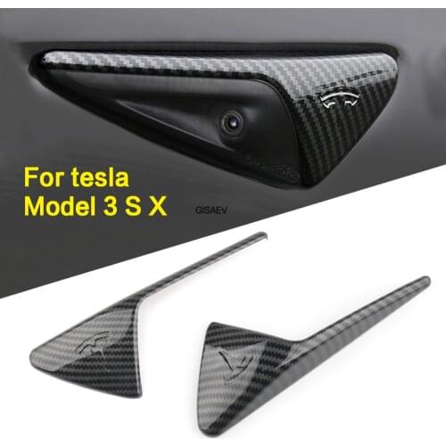 Suitable for Tesla Model 3 Y S X Model3 ABS carbon fiber style side camera protective cover