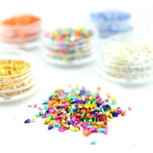 GLADZGT 5box/lot irregular Gold and silver color particles epoxy mold makeing jewelry filling for DIY jewelry making tool