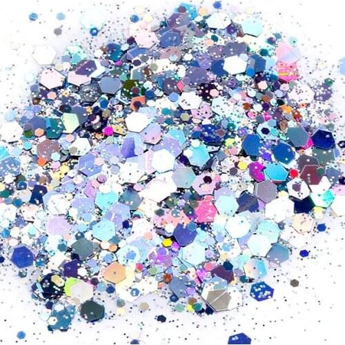 24 Colors Holographic Glitter Mix Best Sellers 100grams , Loose Glitter, Chunky Glitter, Nail Glitter Polyester Glitter,HJJK5255