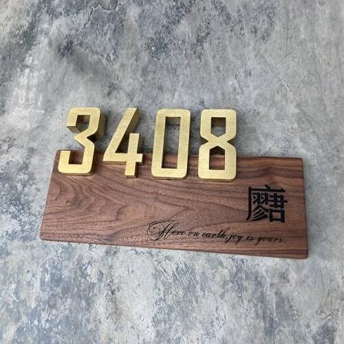 Customized door sign house plate metal three-dimensional copperplate combination creative household doorplate customized design