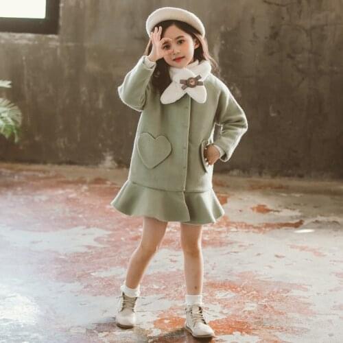 Mermaid Jacket Winter Spring Coat Outerwear Top Children Clothes School Kids Costume Teenage Girl Clothing Woolen Cloth High Qua