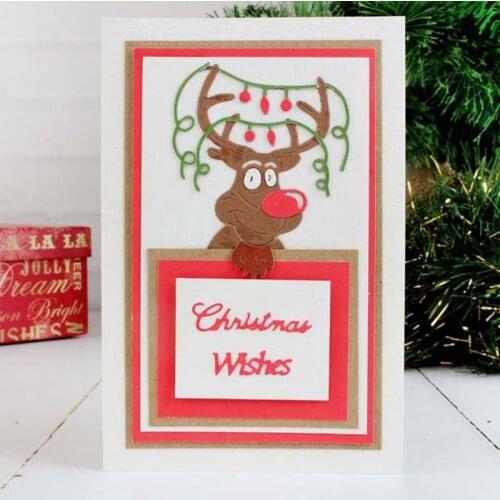 Christmas Moose Elk Metal Cutting Dies Stencils For DIY Scrapbooking Decorative Embossing Suit Paper Cards Die Cutting Template