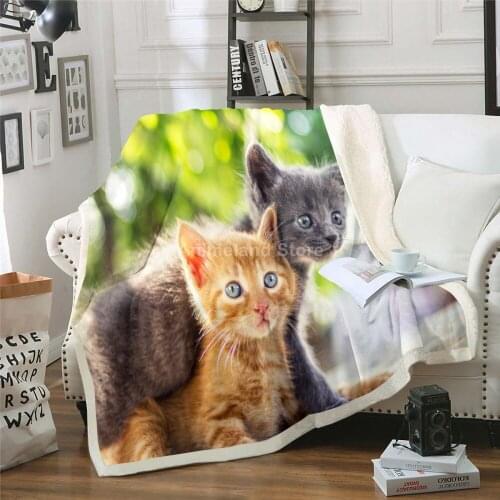 Cute Cats Blanket 3D Print Fleece Blankets For Beds Home Textiles Luxury Adult Gift Warm Bedspread Soft Winter Animal Pet Lovely