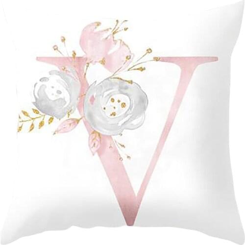 Fashion English Alphabet Floral Print Pillow Case Waist Cushion Cover Wedding Bed Decor Home Bedroom pillowcase наволочка