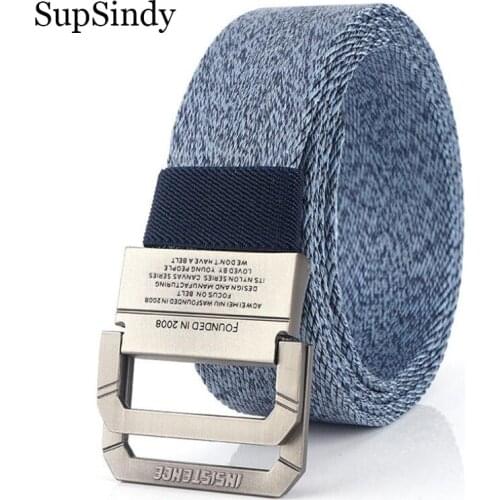 SupSindy Mans Canvas Belt Black Metal buckle Nylon belt Army military tactical belts for Men casual jeans Waistbrand Male strap