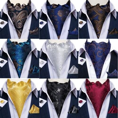 Mens Paisley Silk Floral Check Gold Teal Green Vintage Necktie Cravat Tie Wedding Formal Ascot Scarves Pocket Square Set DiBanGu