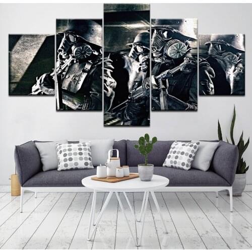 Wall Canvas Framework Art Pictures Home Decor 5 Panel Movie Iron Sky Movie Modern HD Printed Paintings Modular Posters Artwork