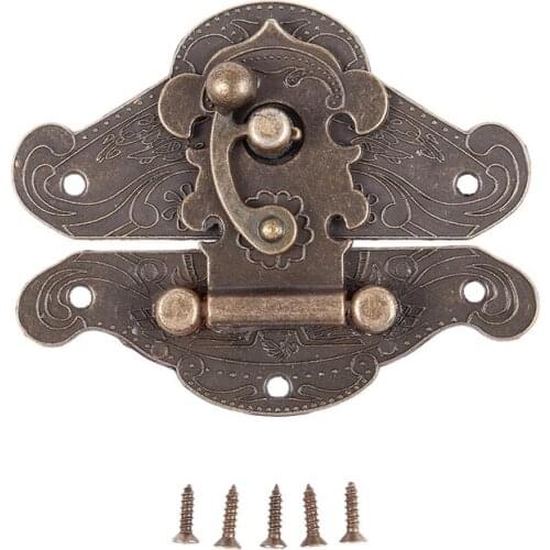 New Antique Retro Vintage Decorative Latch Wooden Jewelry Box Hasp Pad Chest Lock Size:Large