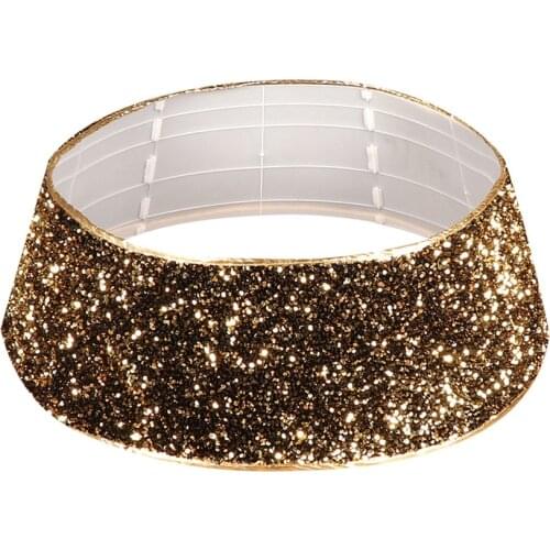 Christmas Tree New Product Bottom Apron Non-woven Fabric Soft Round Shape Easy To Assemble Silver White Sequins Decorations