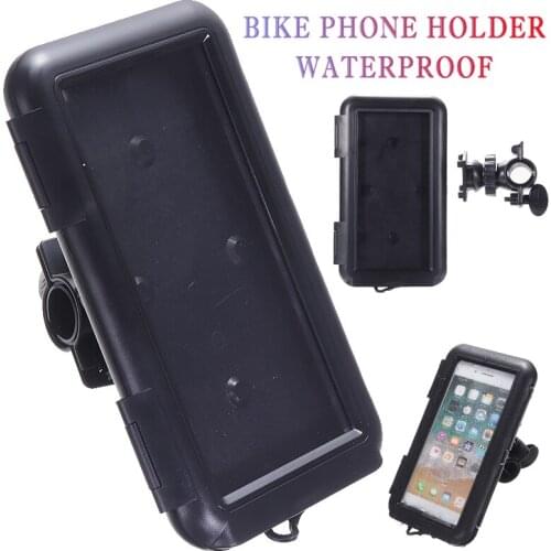Newest Motorbike Bike Mobile Phone Holder Waterproof Case for Handlebar Mount Black Bicycle Mobile Phone Stand Accessories