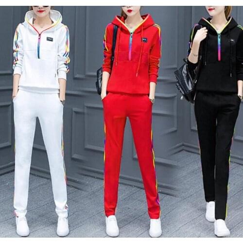 2019 new womens two-piece sets hooded long-sleeved tops trousers fashion pants suit women sportswear spring autumn outdoor suit