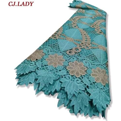 Very Neat Embroidery Soft Skin Guipure Lace 5 Yards Fashionable Modern Traditional West African Inspire Fabric for Party Dress