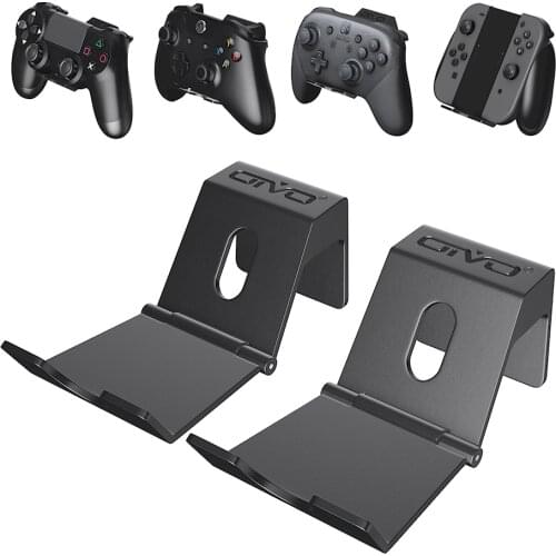 OIVO 2 Pack Wall Mount Game Controller Stand Holder for PS4 Controller Headphone Holder Universal Foldable Design Gamepad Holder