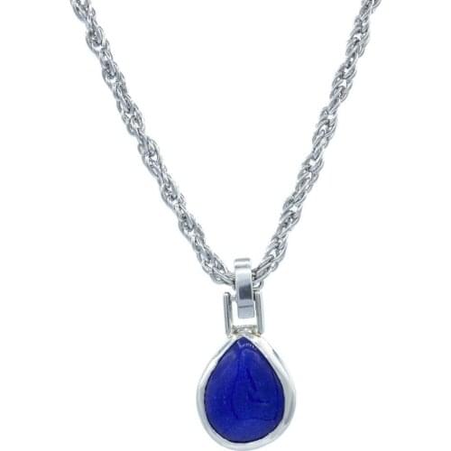 GULCE DERELI, BLUE DROP NATURAL STONE NECKLACE, CHAIN NECKLACE, GIFT BOX, GOLD/SILVER PLATED