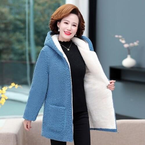 Padded Parkas Womens Hooded Grain fleece cotton Winter Jacket Plus Size 5XL Warm Thicken Coat Loose Female Long Snow Overcoat