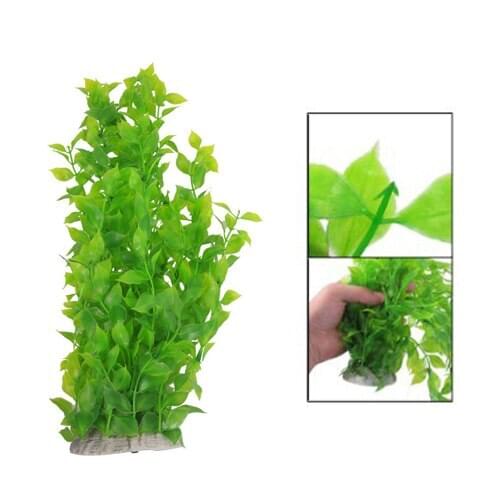 40cm Plastic Green Leaves Water Plants Decoration for Fish Tank Aquarium
