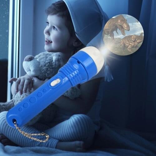 Projection Flashlight Children Projector Light Cute Cartoon Toy Night Animal Dinosaur Picture Light Bedtime Learning Fun Toys