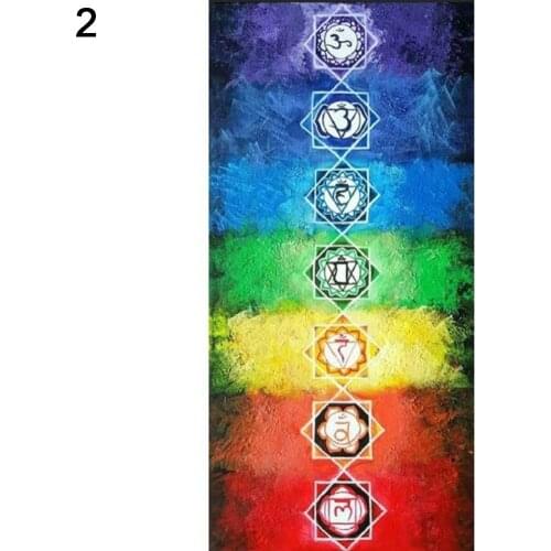 Rectangle Rainbow 7 Chakra Mandala Bohemia Blanket Tapestry Summer Beach Towel Yoga Mat 150cm x 75cm tablecloth